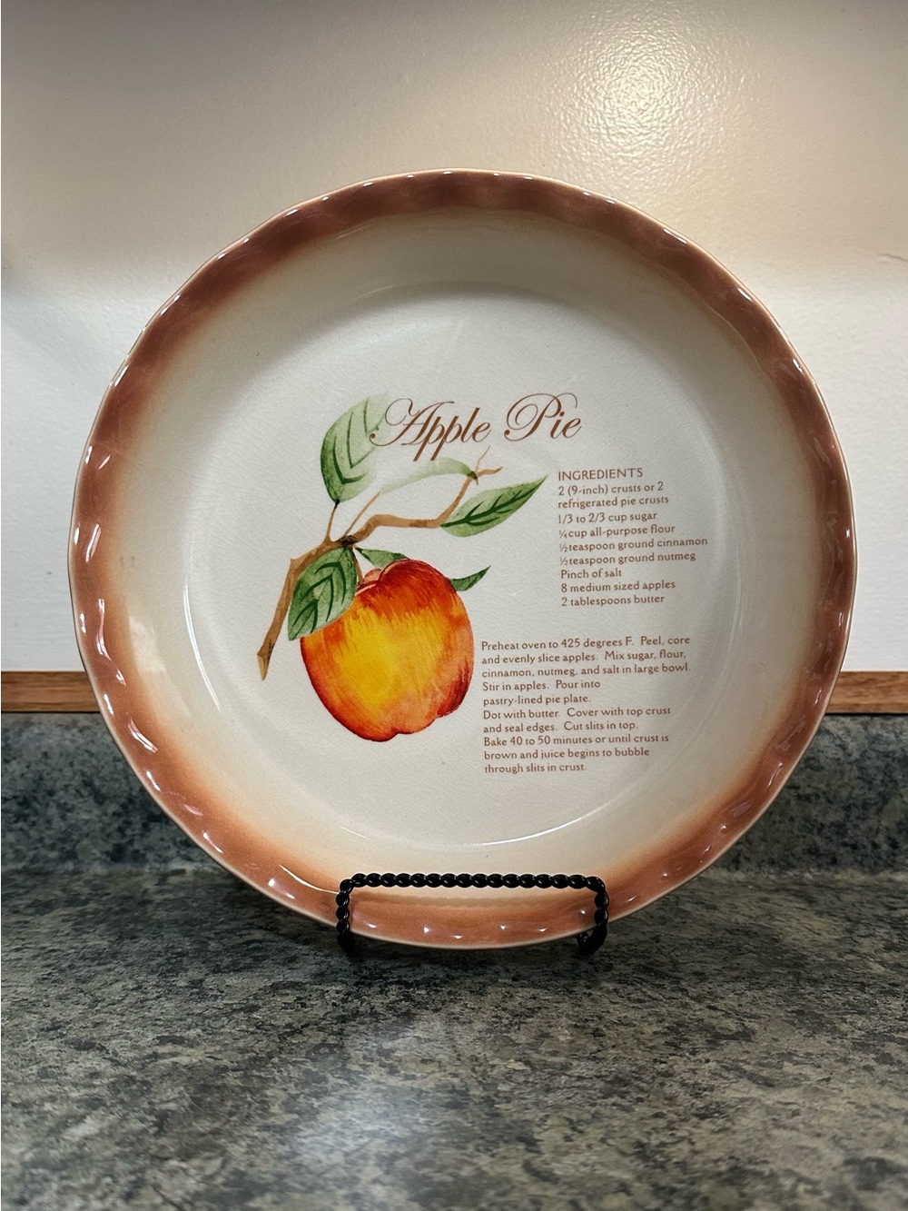 Vintage Ceramic Apple Pie Plate
